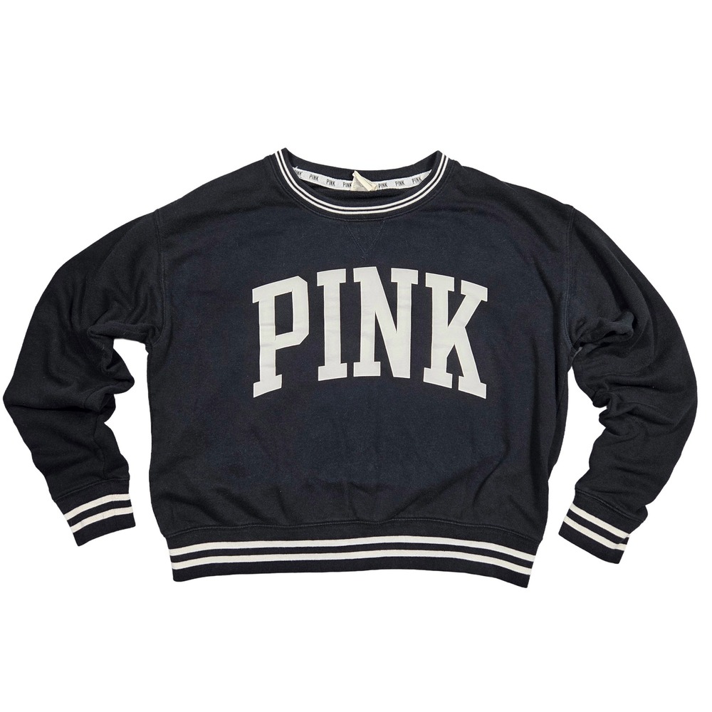 PINK Victorias Secret Crew Neck Sweater Womens S Comfy Casual Loungewear Preppy